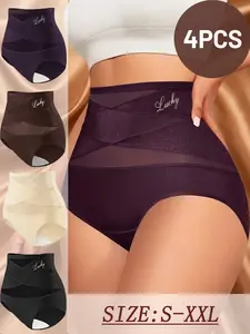 Women's High-Waisted Seamless Leggings Shapewear, Colorblock Design, Breathable Fabric, Casual Style, All Seasons Wear, 6/5/4/3pcs Set