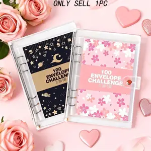 2026 Money Saving Challenge Binder, 1 Count Money Saving Budget Binder with Cash Envelopes, Budget Planners, Savings Challenges Book for Home Office For New Year Valentine's Day Gift, Savings Challenge Planner