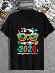 100% Cotton Family Vacation 2026 Summer Beach Family Trips Matching 2026 T-Shirt