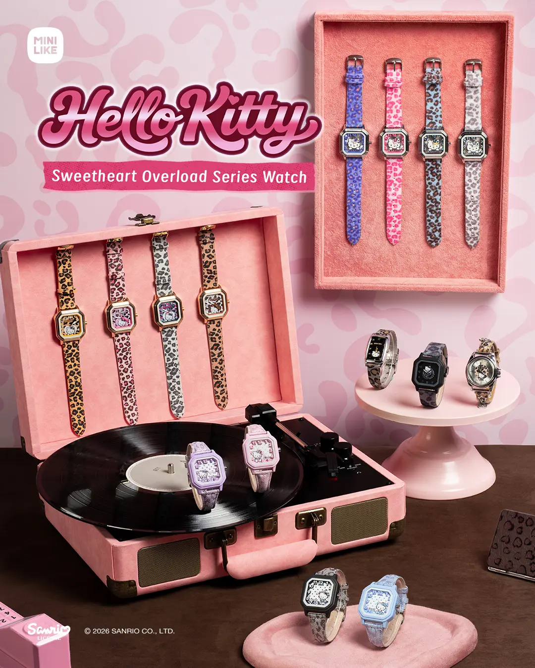 Sanrio Hello Kitty Watch Sweetheart Overload Series Cute Kawaii Fashion Vintage Y2K Wrist Watch Gift for Women Girls