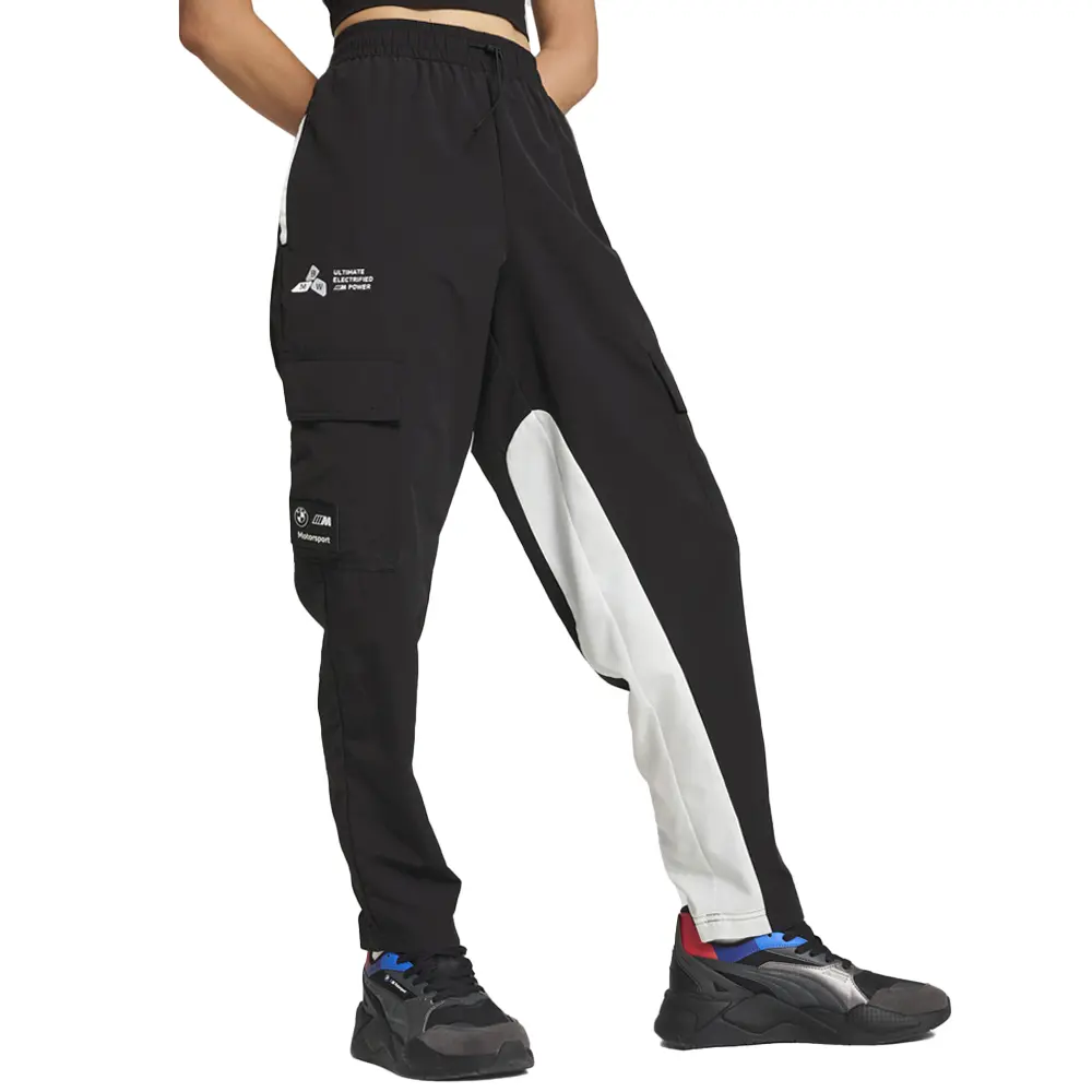 PUMA Womens Bmw M Motorsport Statement Woven Cargo Pants Casual - Black