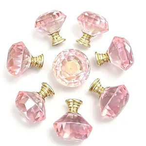 4pcs Gold Base Crystal Drawer Knobs, Suitable for Cabinets, Dressing Tables, Drawers, Kitchen Furniture, Transparent Decorative Items, Door Hardware