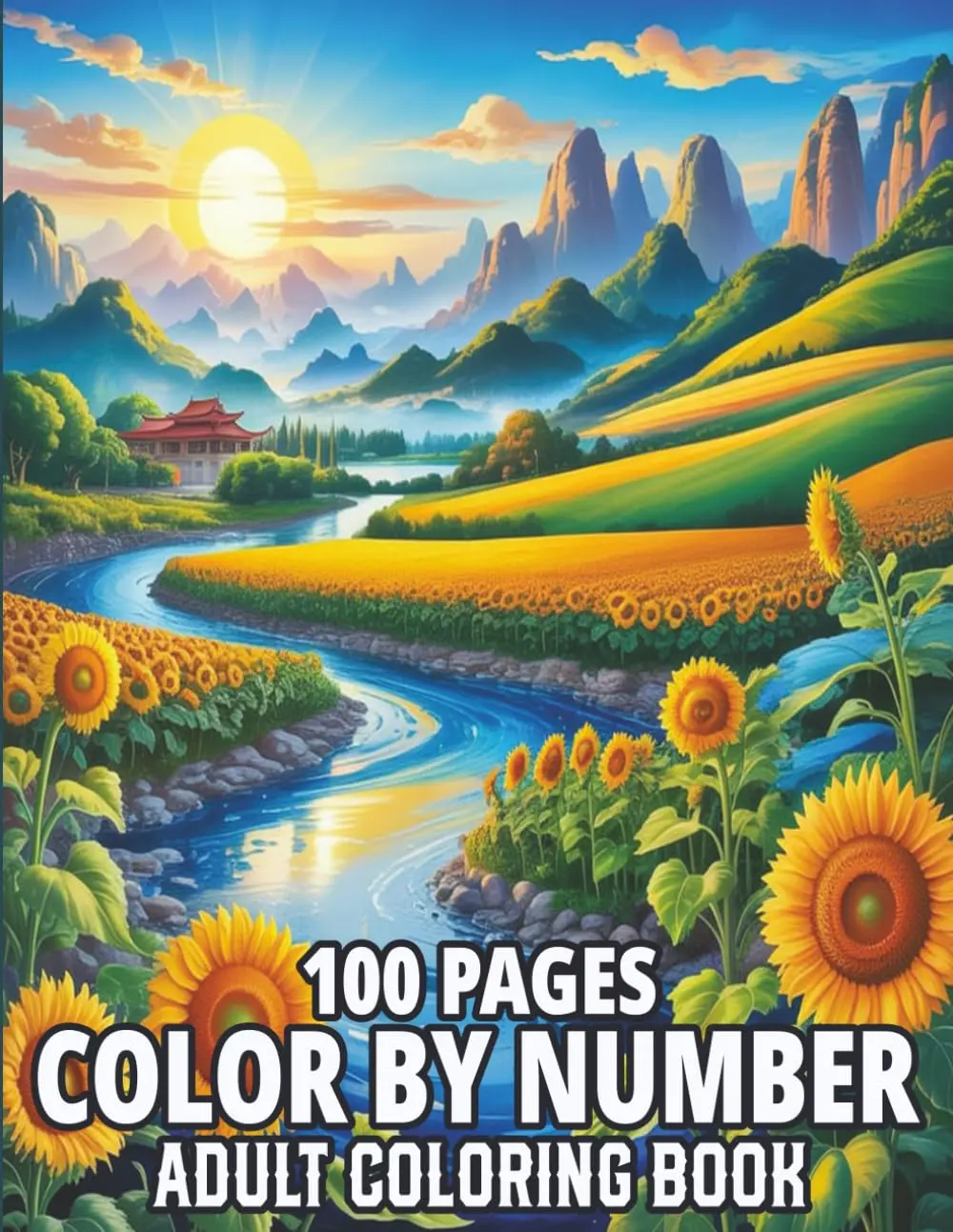 100 Pages Color By Number Adult Coloring Book: 100 Pages Large Print Color By Number Coloring Book Featuring Flowers, Birds, Butterflies, Animals, ... & More | Easy And Relaxing Designs For Adults