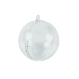 2 1/4" Bulk 96 Pc. DIY Clear Round Plastic Christmas Ball Ornaments