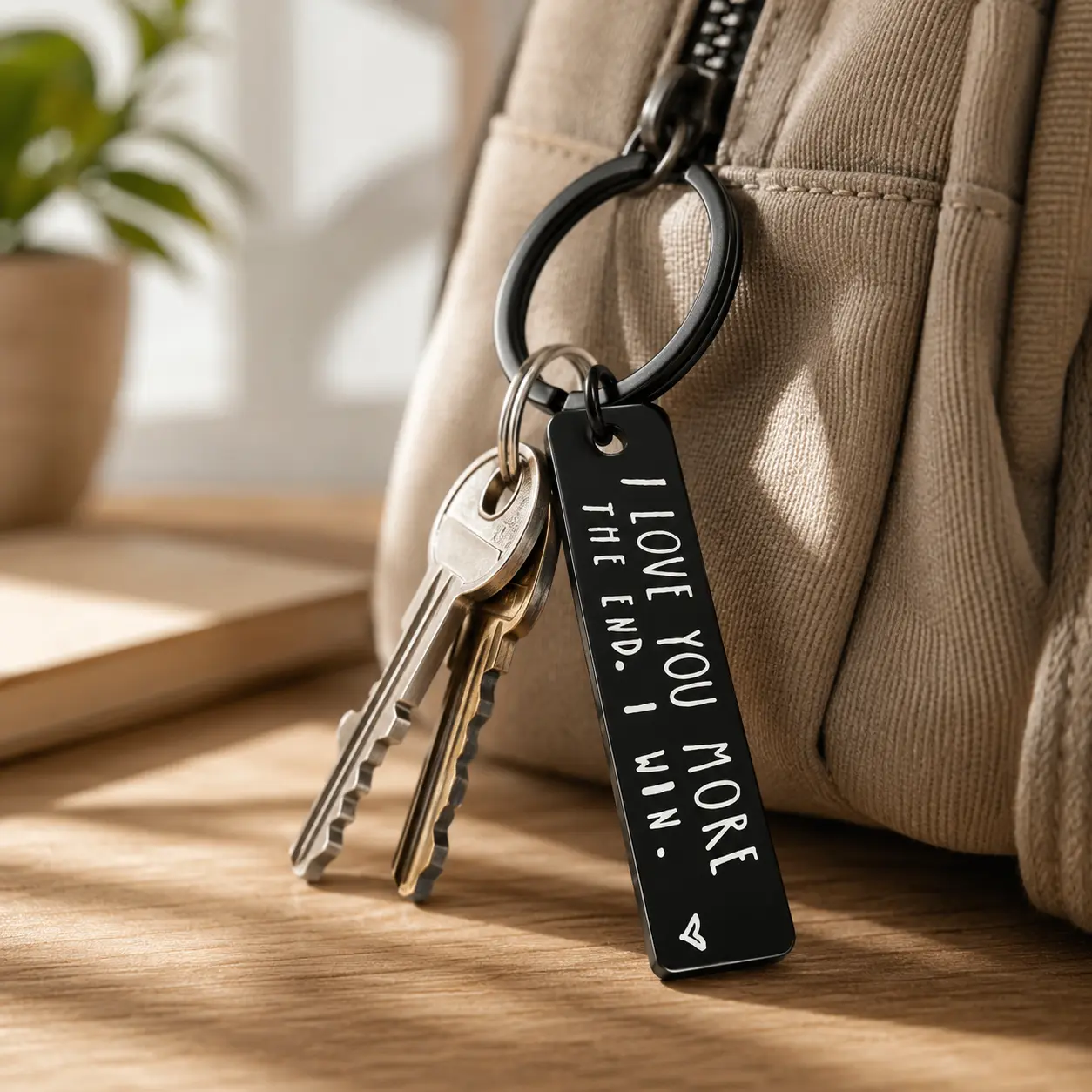 I Love You More Couples Keychain Engraved Romantic Keychain Love Keychain Gift for Him Her Anniversary Keychain Boyfriend Girlfriend Gift