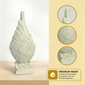 Holy Glow Resin Angel Wing Ornament, Cross Design, Home Spiritual Essential, Decorative Resin Angel Wing Stand, Handcrafted Quality