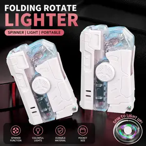 2-in-1 Light Up Fingertip Spinner  Lighter, Stress Relief Toy, Gift Box Packaging for Present Giving | Butane Not Included