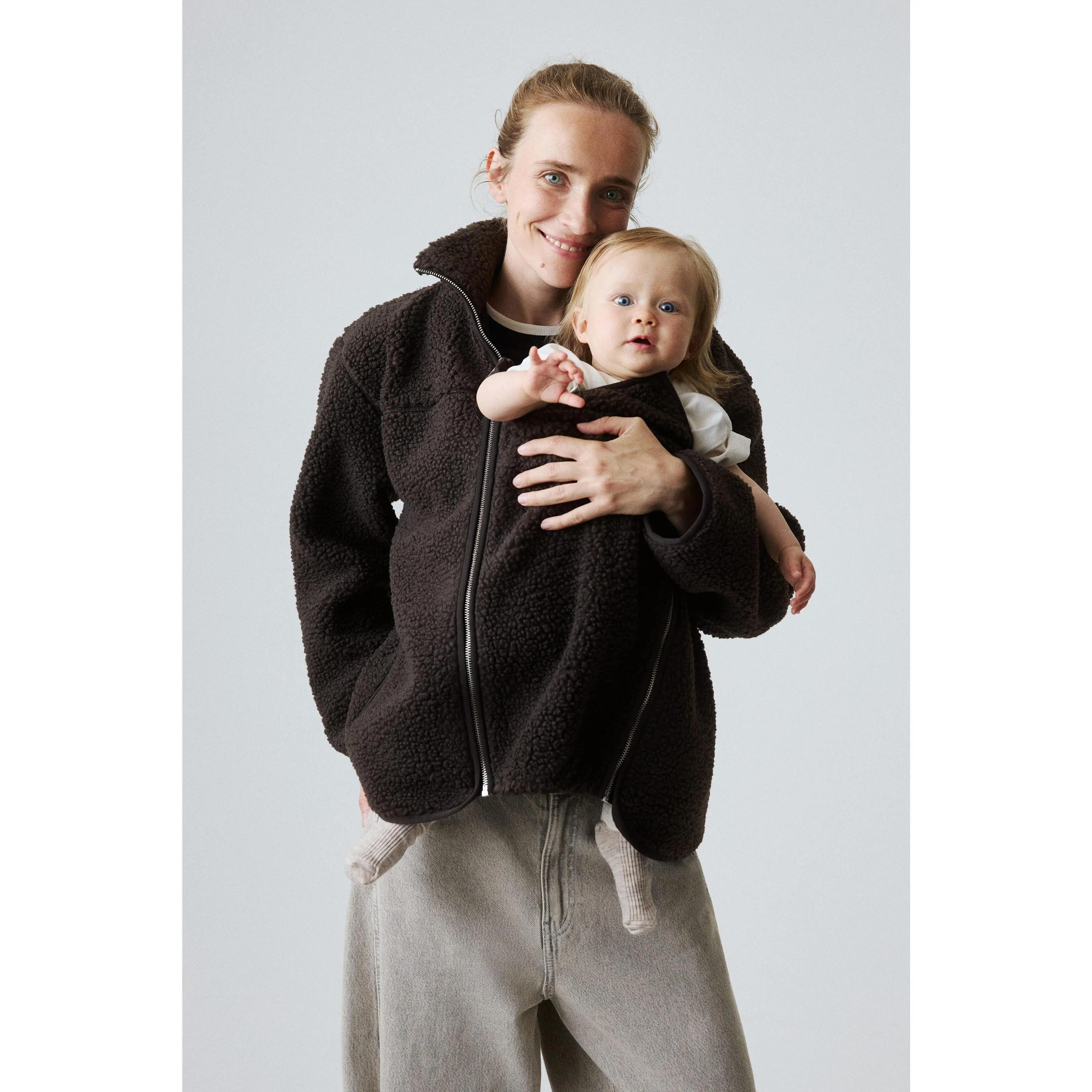 H&M MAMA Before & After Babywearing teddy jacket