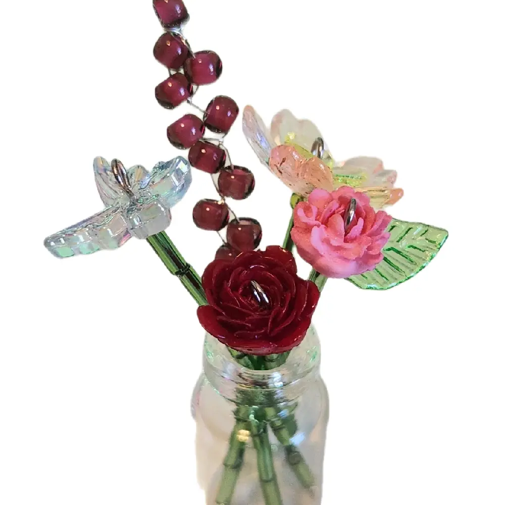 diy mini beaded flower bouquet