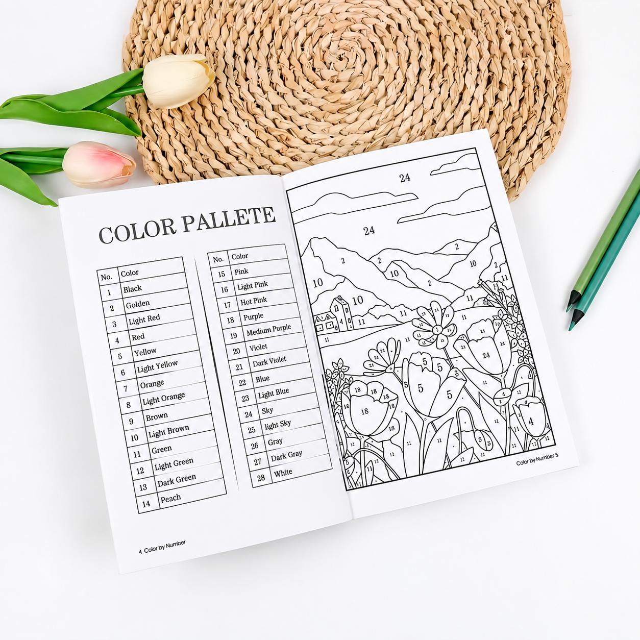 Adult Coloring Gift Book - 75 Vibrant Stress Relief Pages (Flowers, Animals, Landscapes, Mandalas) - Mindfulness Artistic Paper Activity Book for Arts & Crafts Hobbies
