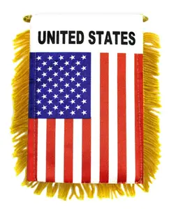 USA-Made Hanging Mini Polyester Plastic Hanger Banner with Glass Accents - Double-Sided Gold Fringe Backdrop for Home, Wedding Party Decorations