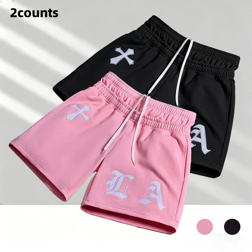 Personalized embroidered trendy casual shorts with elastic double-layer waistband—stylish, comfortable, not tight; a win for both casual and sporty wear. Summer styling that exudes fashion and energy!