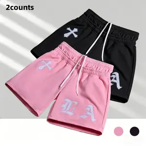 Personalized embroidered trendy casual shorts with elastic double-layer waistband—stylish, comfortable, not tight; a win for both casual and sporty wear. Summer styling that exudes fashion and energy!