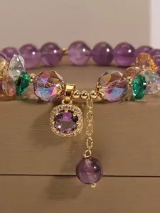 Crystal Beaded Bracelet, Luxurious Unique Design, Vintage Pendant Necklace for Women, Fashion Accessory, Pretty Bracelet