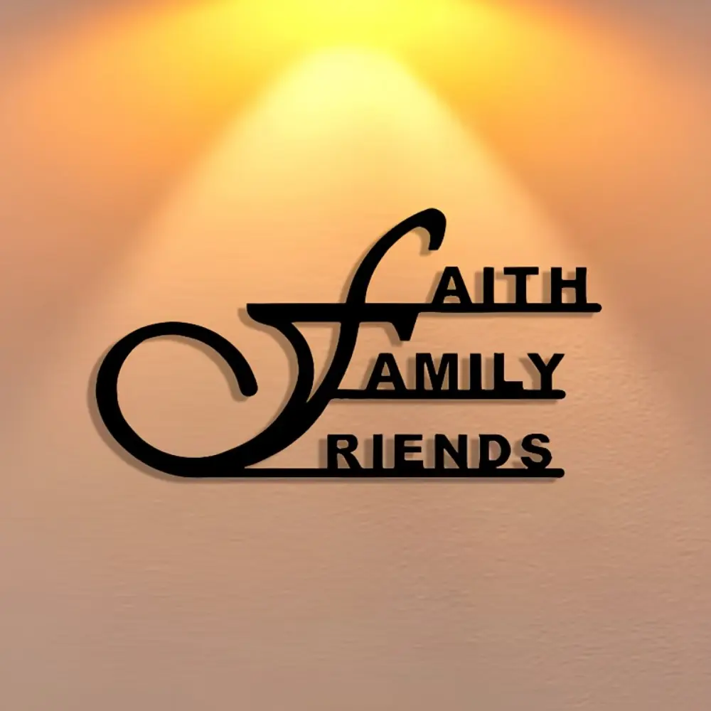 1pc Fine Manufacturing: Metal plaques for faith, family, friends, wall art, craft signs, wall decorations, Home Decor Products, suitable for offices, living rooms, bedrooms, terraces, kitchens, courtyard walls, and store hall decorations