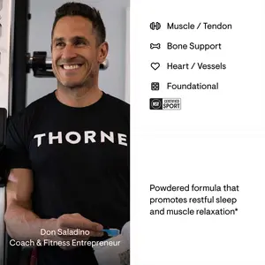 Thorne Magnesium Bisglycinate - Magnesium Bisglycinate is a lightly sweetened powder that is well-tolerated and well-absorbed. NSF Certified for Sport