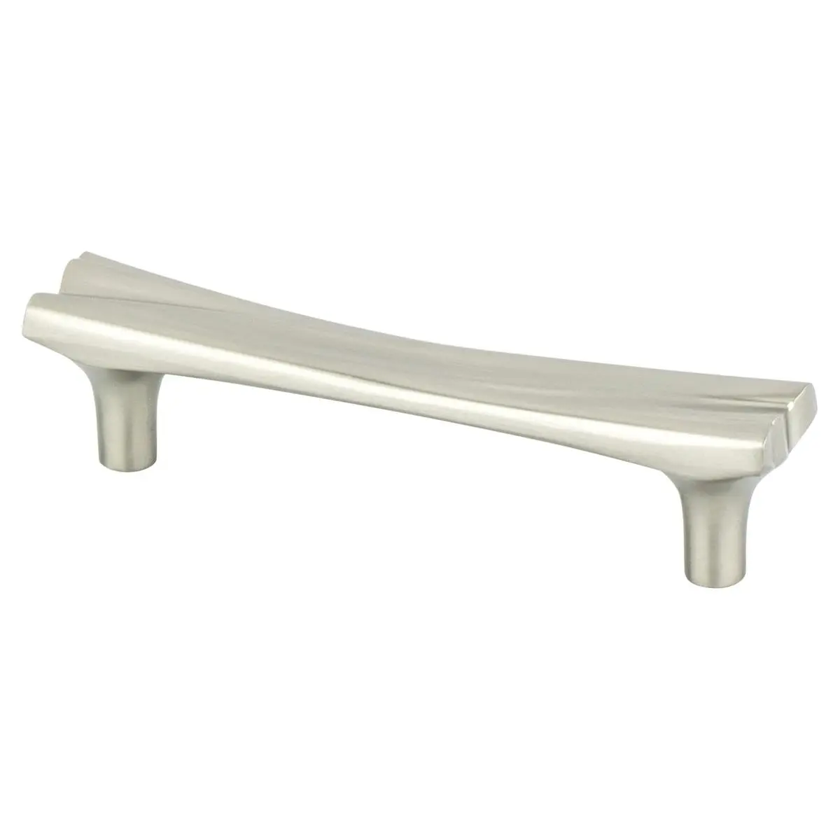 Berenson Puritan Brushed Nickel Cabinet Pull - 96 mm CC, 4-11/16 in (119 mm) Length, Bold Design, Zinc Base, 1.125 in Door Handle Hardware for Cabinetry Upgrade