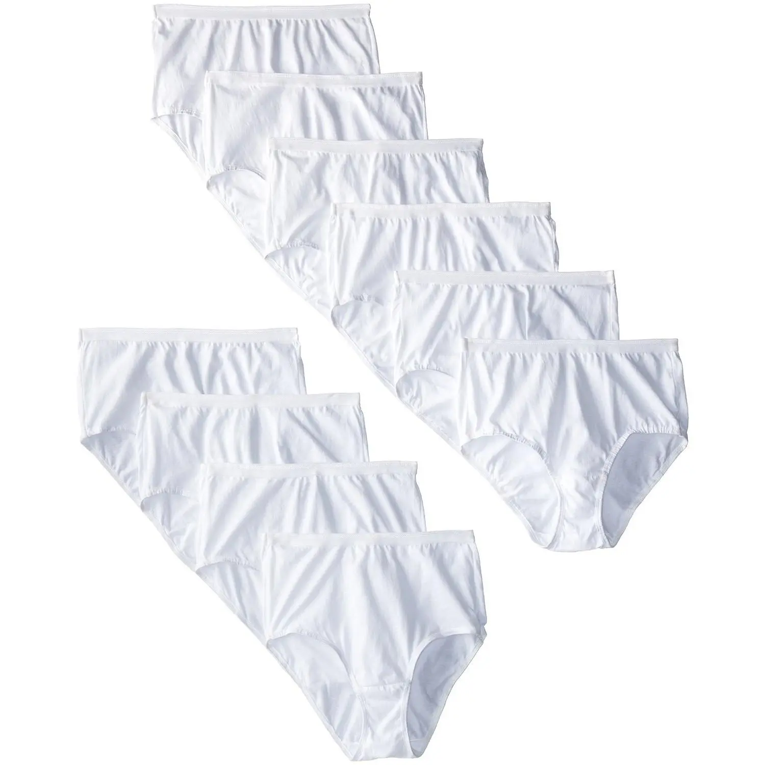Fruit of the Loom Women`s 10pk Cotton White Briefs