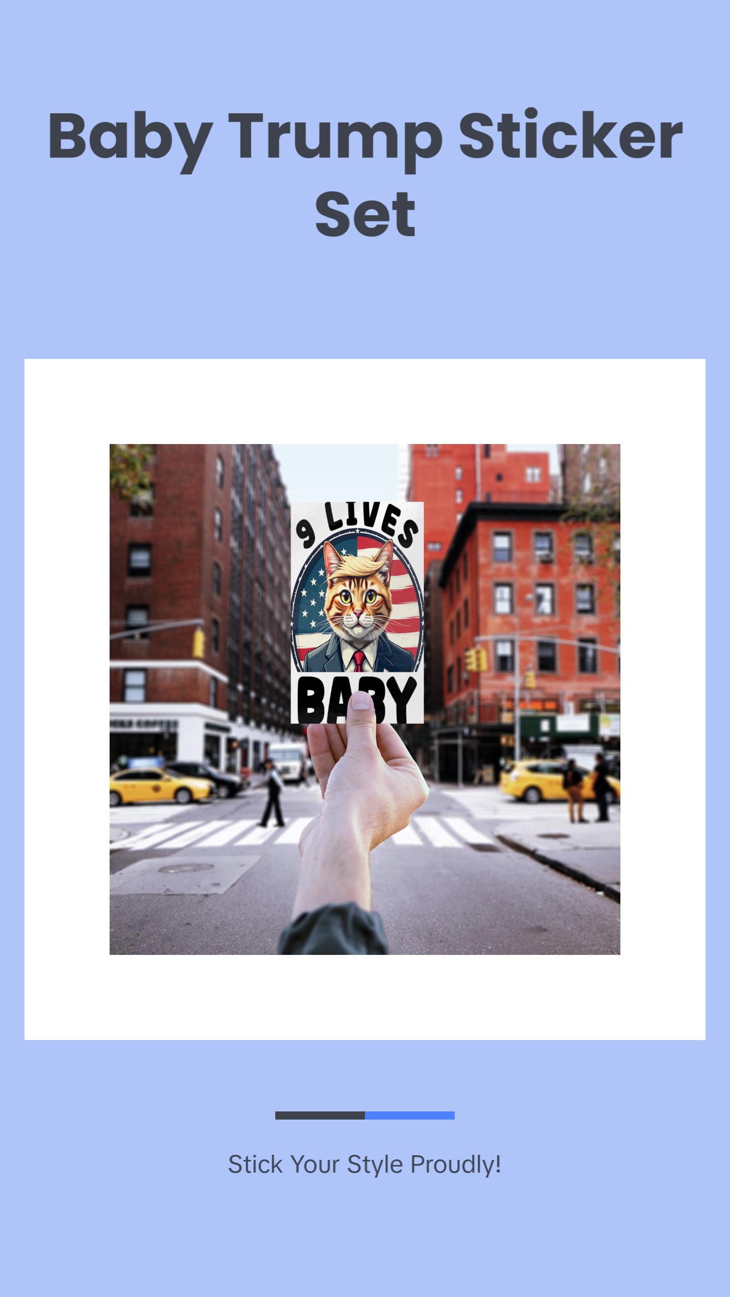 9 Lives Baby Trump Sticker