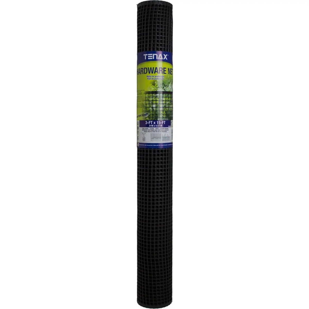 212 MAIN Black Durable Flexible Rectangular Outdoor PVC Plastic Mesh Hardware Net Roll - 3x15 ft Unassembled Heavy-Duty Netting, 3.6 lbs, for Bird Barrier, Fence Repair, Heat Duct Cover, Garden Buildings Repairs