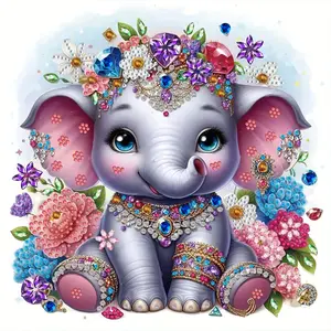 Elephant Pattern DIY Diamond Arts Colorful Painting Kit without Frame, DIY 5D Diamond Arts Colorful Painting Kit, Wall Art Decor for Home, Diamond Painting Kits