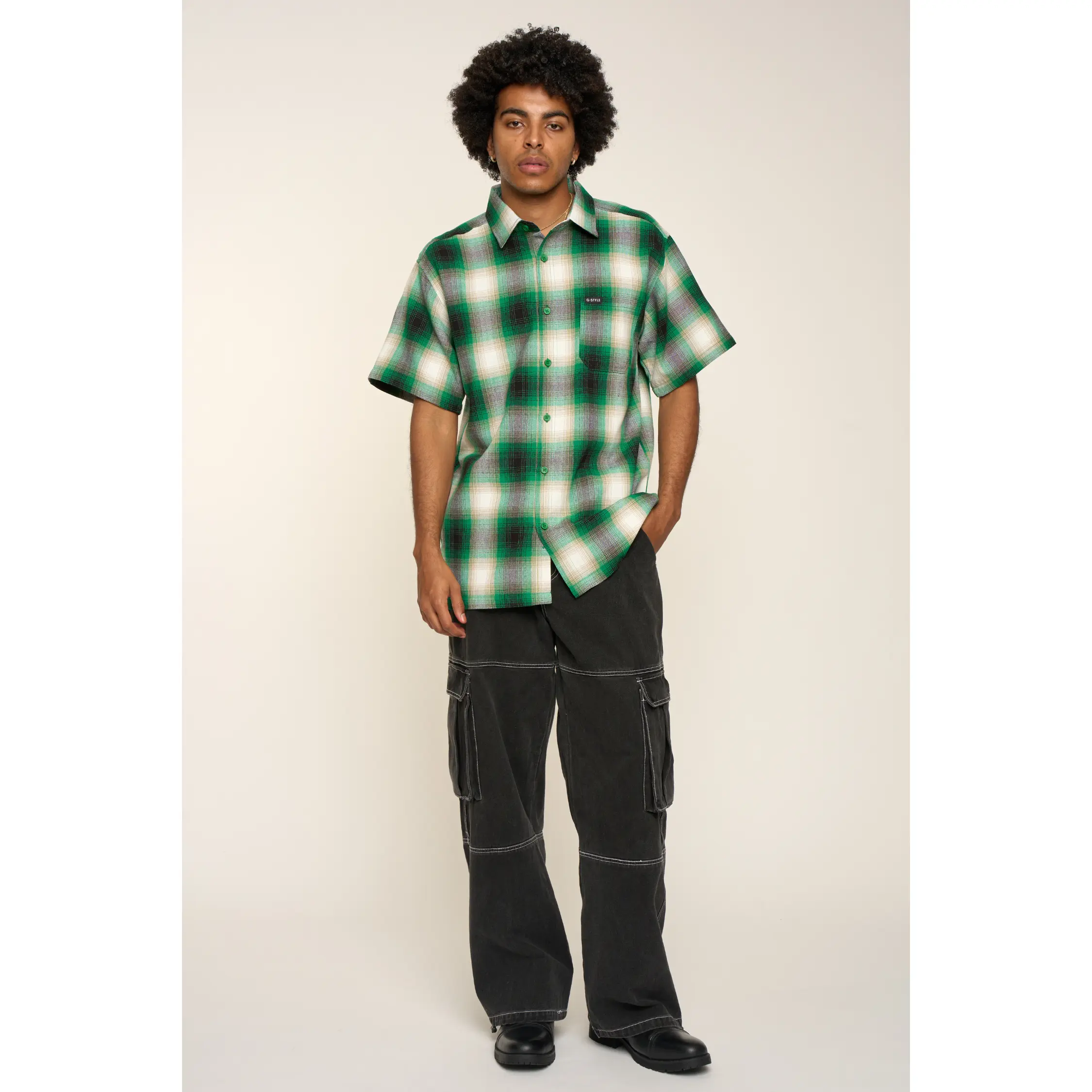 Plaid Short Sleeve Button Up Shirt sohochic