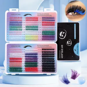 DIY False Eyelashes Set, Natural Effect D Curl Lashes, Diy Dramatic Lashes, Synthetic Fiber, Mixed Length, Perfect for Halloween & Music Festivals, Eyelash Extensions Set