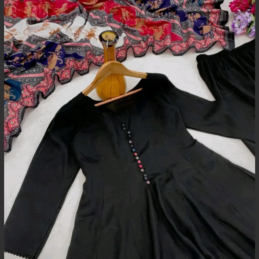 3 piece cotton  Anarkali Elegant Top Outfit