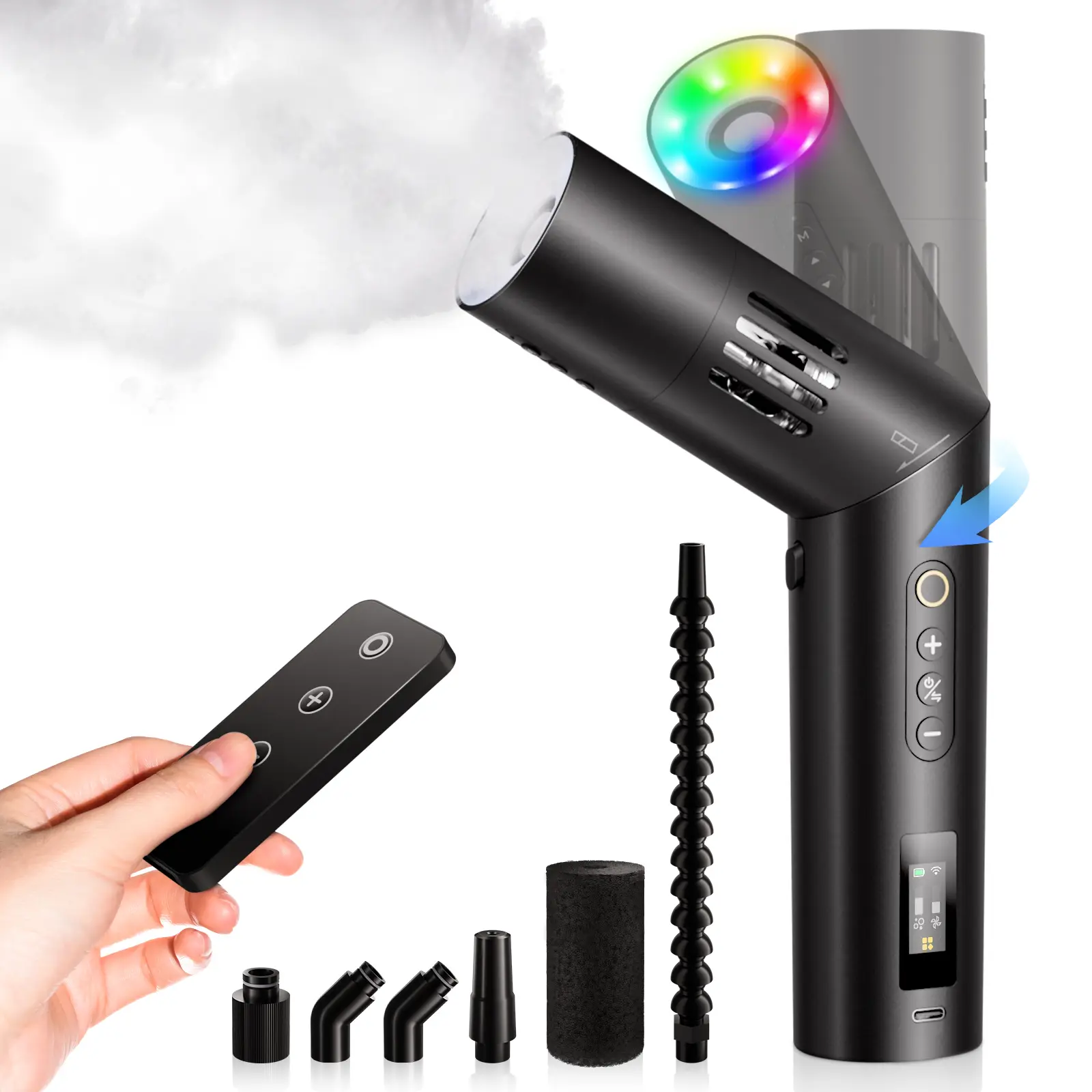 COLBOR CF5 Model 40W Portable Mist Fog Machine, Mini Handheld Smoke Machine with Remote Control for Photography, Halloween Party Photo Effect (Indoor/Outdoor Use)
