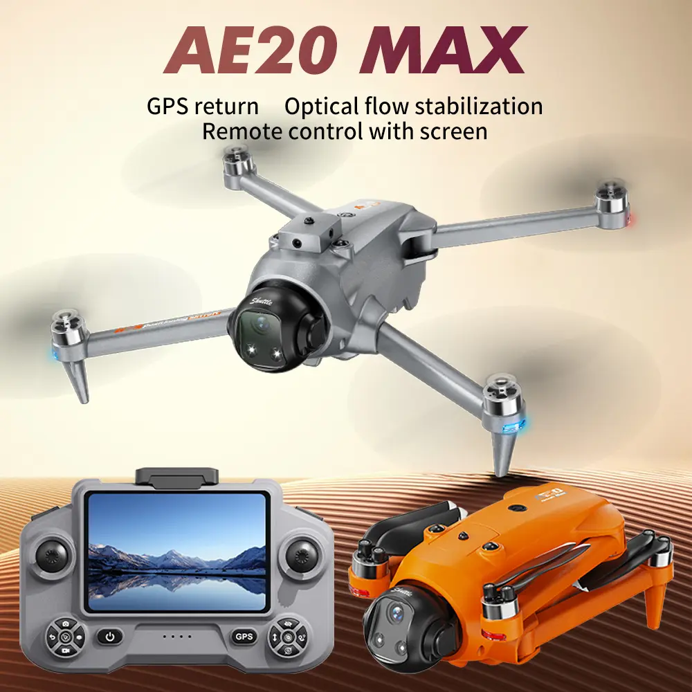 Foldable Lightweight Mini GPS RC Drone with 4.5-in Screen Controller, Aerial Photography Camera, Optical Flow Stabilization, Brushless Motor, Smooth FPV Transmission, Waterproof Design, Easy Control, Time Lapse, 235g for Novice Outdoor Use, Friends