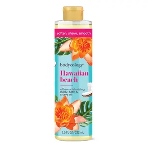 Bodycology Ultra-Moisturizing Body, Bath & Shave Oil – Hawaiian Beach Scent, 7.5 fl oz