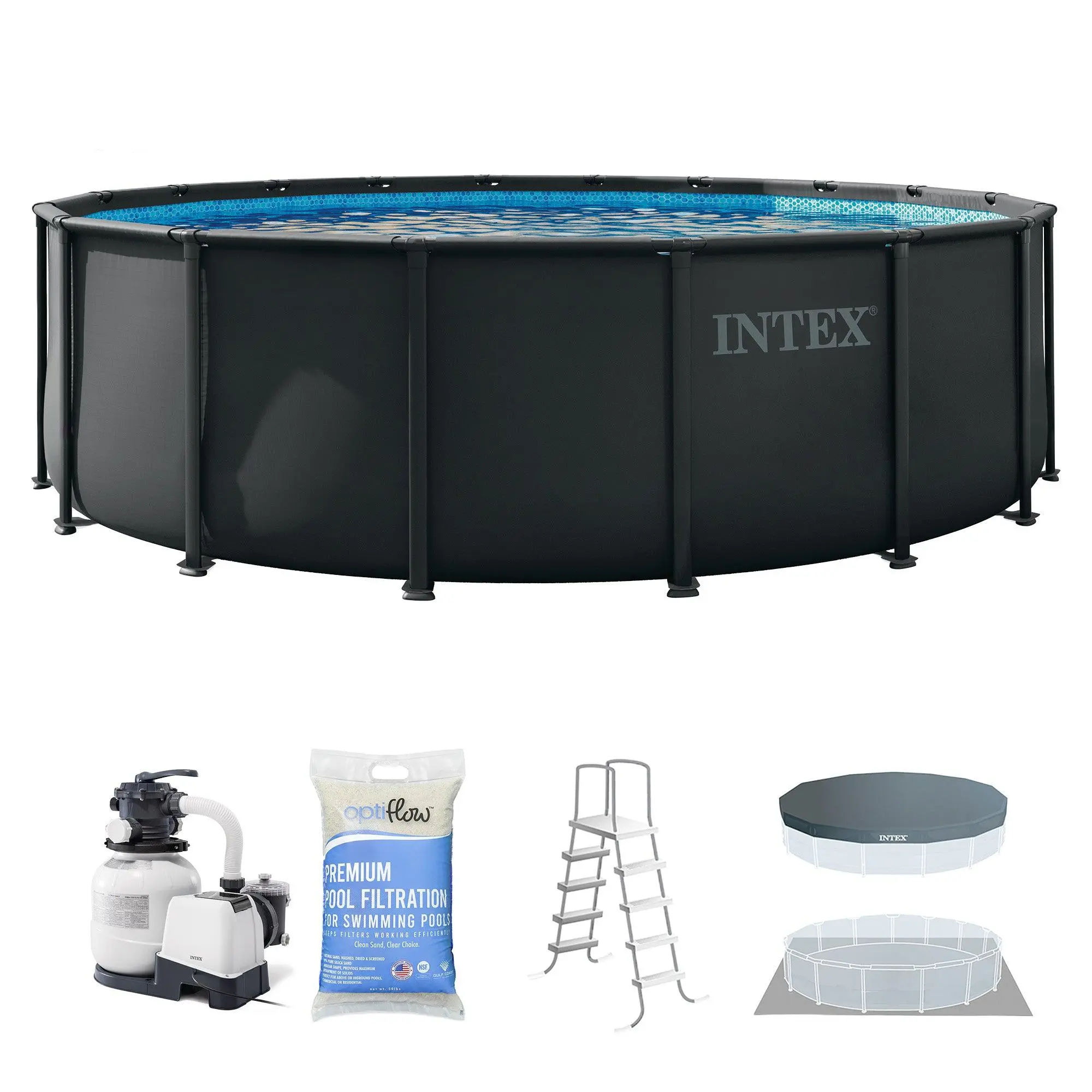 Intex Ultra XTR Frame 18'x52" Above Ground Pool and OptiFlow Premium Filter Sand