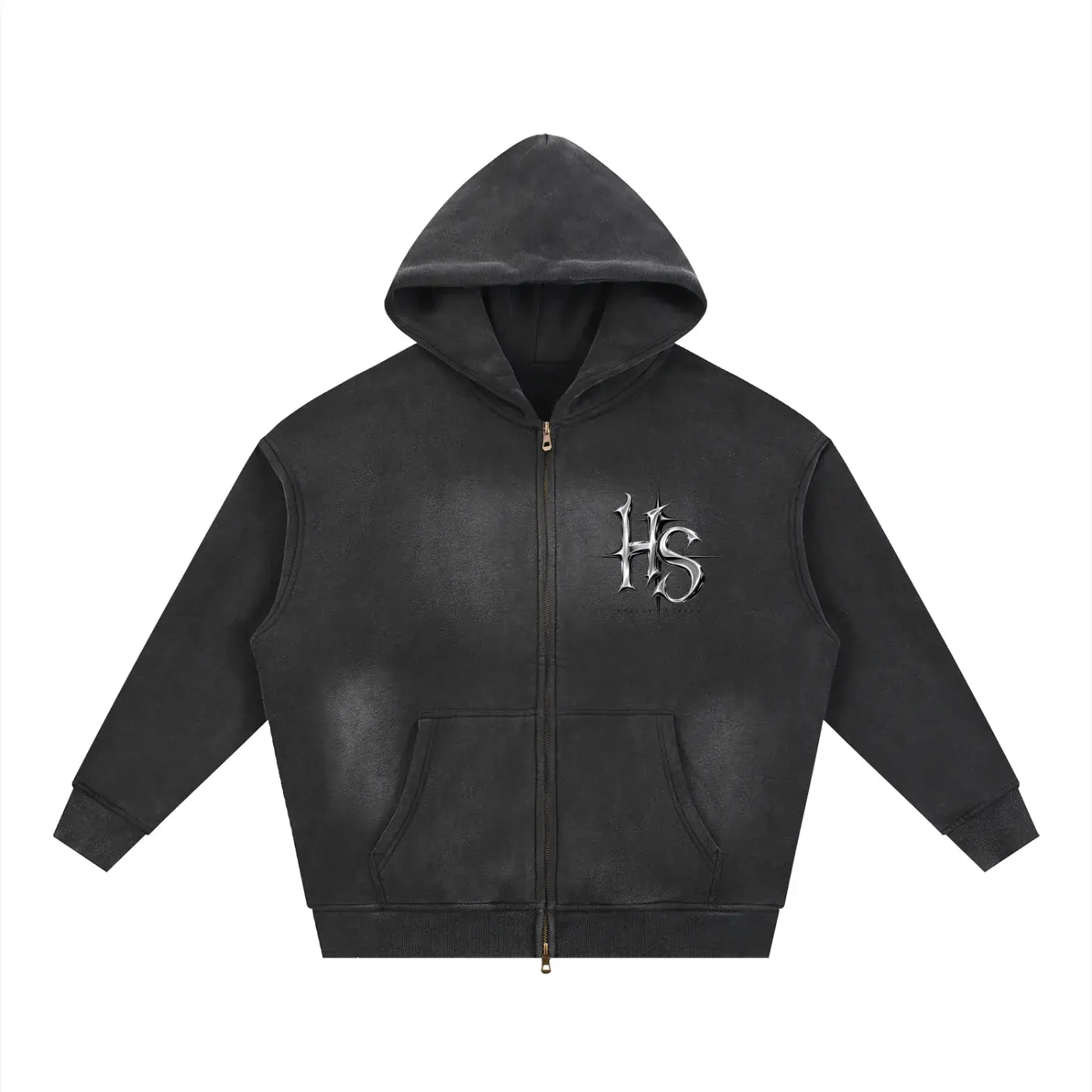 Sunfade Two-way Zipper Boxy Fleece Hoodie