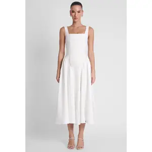 Chloe Corset Midi Dress - White