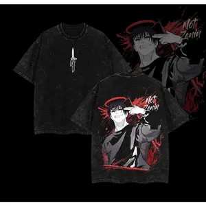 valentine shirts Fushiguro Toji Graphic T-shirt Anime Jujutsu Kaisen Vintage Washed Oversized T Shirt Men Women Clothing Cotton Short Sleeve Tees