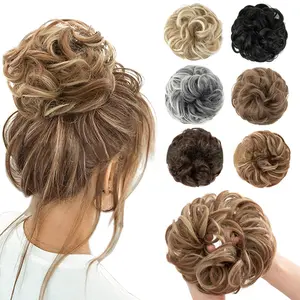 Ladies Fluffy Curly Bun Hair Tie Matte Synthetic Hair Scrunchie Hair Accessories