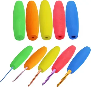 5 count Crochet Hook Grips Set  Crochet Hook Handle Multi-Size  Crochet Hook Handle Attachment - Fits 2mm to 10mm Hooks