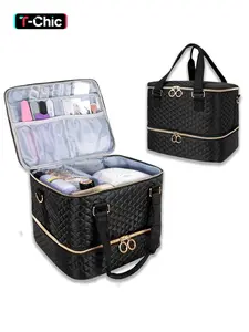 Nail Polish Organizer Case, Nail Supplies Storage Box Holds 42 Bottles Nail Polish & Nail Lamp, Travel Nail Tech Carrying Case, Nail Kit Bag For Nail Stuff & Manicure Tools, Travel Cosmetic Bag, Makeup Storage Bag, Cosmetic Pouch