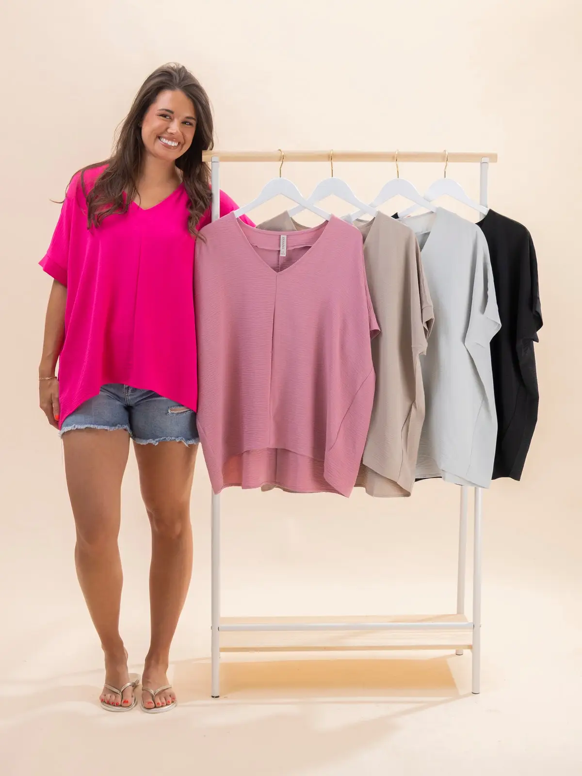 Zenana V-Neck Dolman Airflow Top | S-3XL