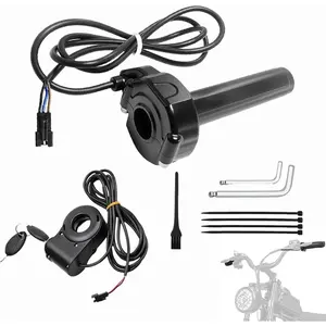 Full Twist Throttle with Key Ignition for Q20, Throttle for Ebike Throttle Kit for Electric Dirt Bike Scooter Mountain Bike