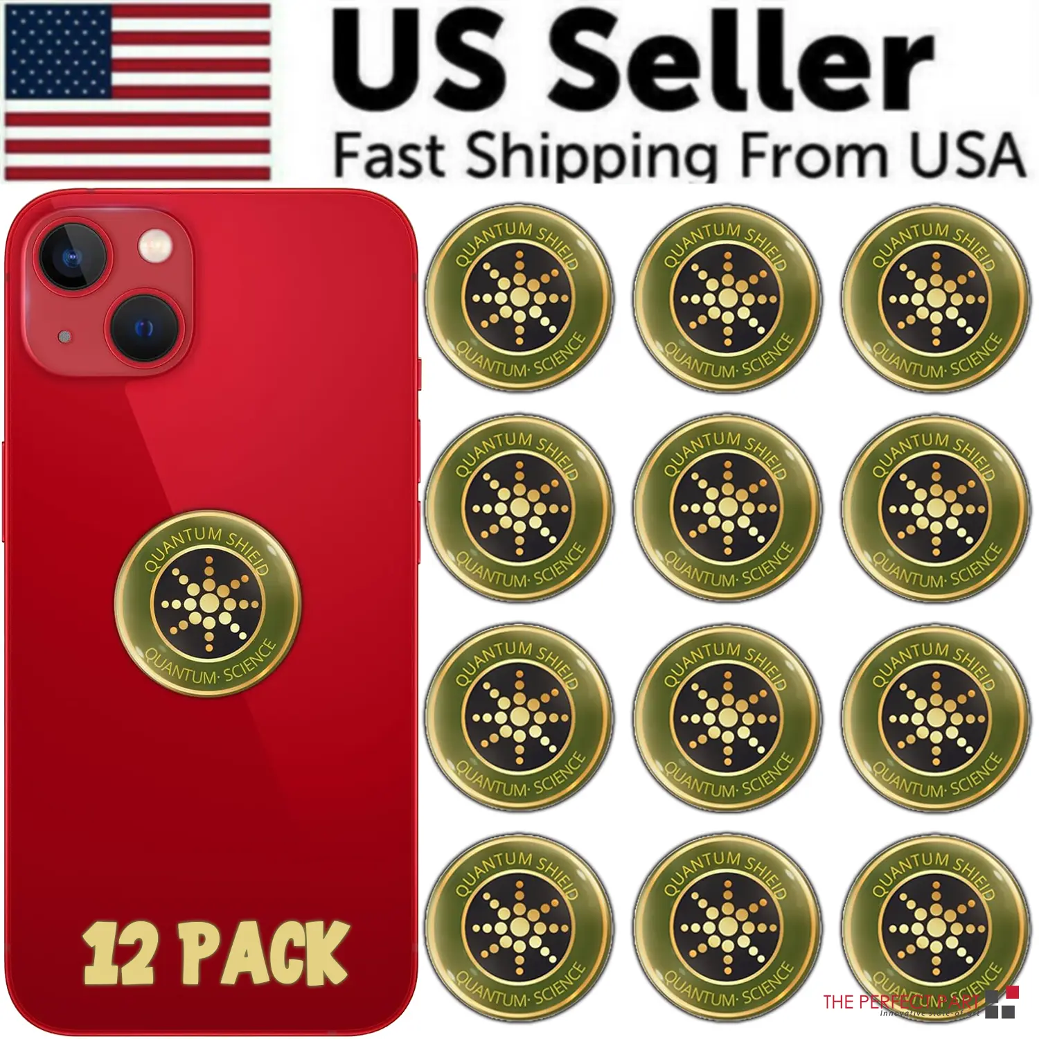 Quantum Anti Radiation Shield 5G EMF Protection - Phones Laptops - 12 Stickers Smartphone Cover