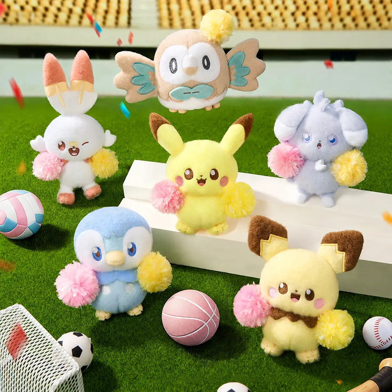 Pokémon Cheer Team Plush Keychain, Adorable Pikachu And Rowlet Stuffed Bag Charm, Soft Plush Pendant, Cute Collectible Accessory, Lovely Birthday Gift For Pokémon Enthusiasts Back-to-School Gifts