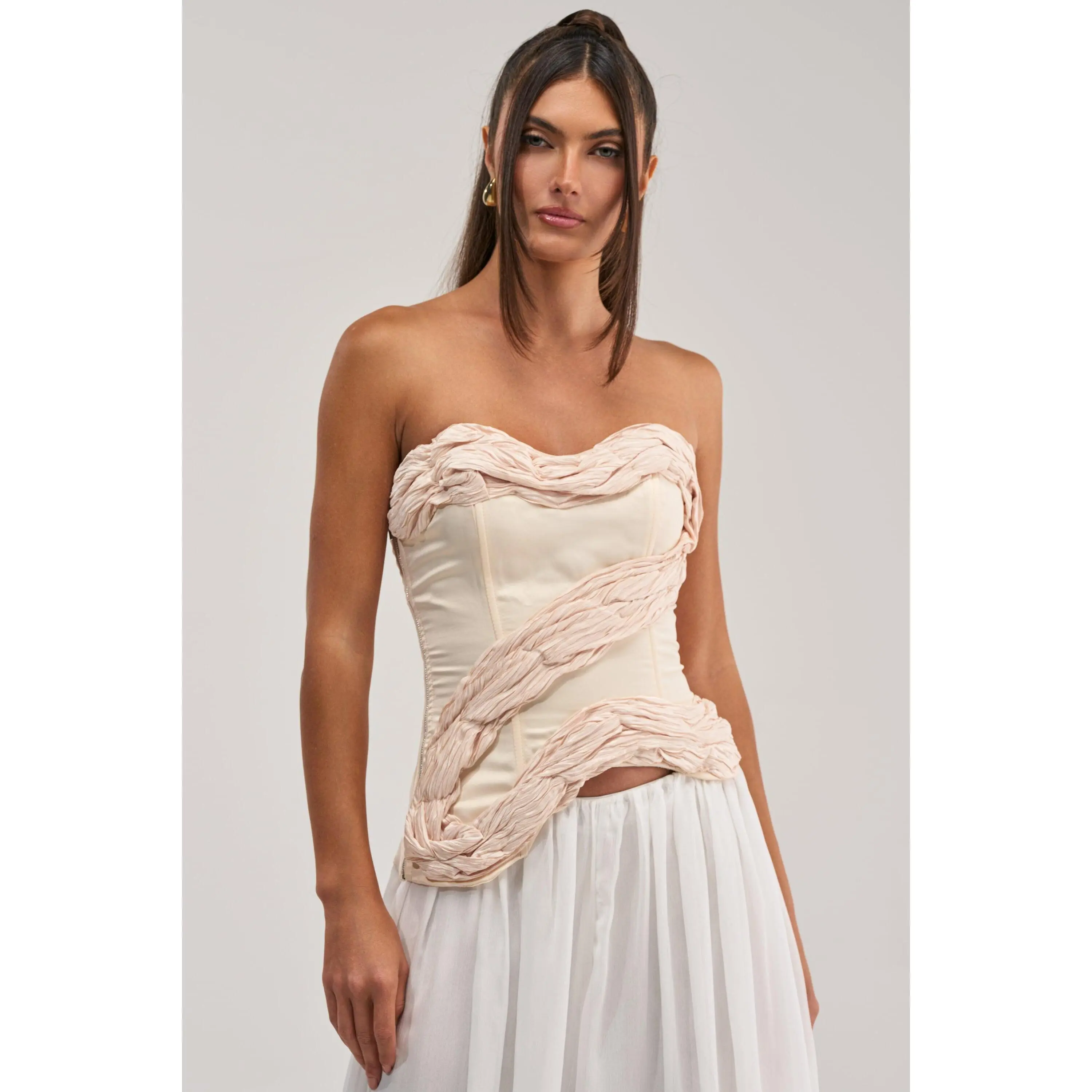 WHITE HOT SATIN CORSET