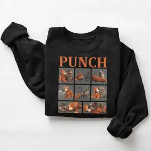 Women's Casual Long Sleeve Hoodie - Monkey Punch Graphic Top, Baby Monkey Holding Plush Toy, Animal Lover Gift, Cute Cozy Sweatshirt summerwins