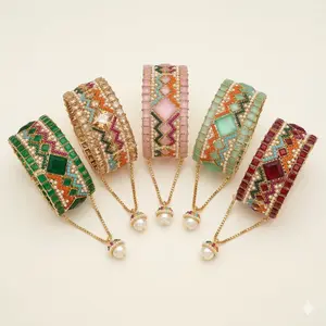 Premium Openable Statement SINGLE Bangle - 2.4, 2.6 and 2.8 with Gold Plating and Colorful Gemstones for Festive Wear simple style jewelry