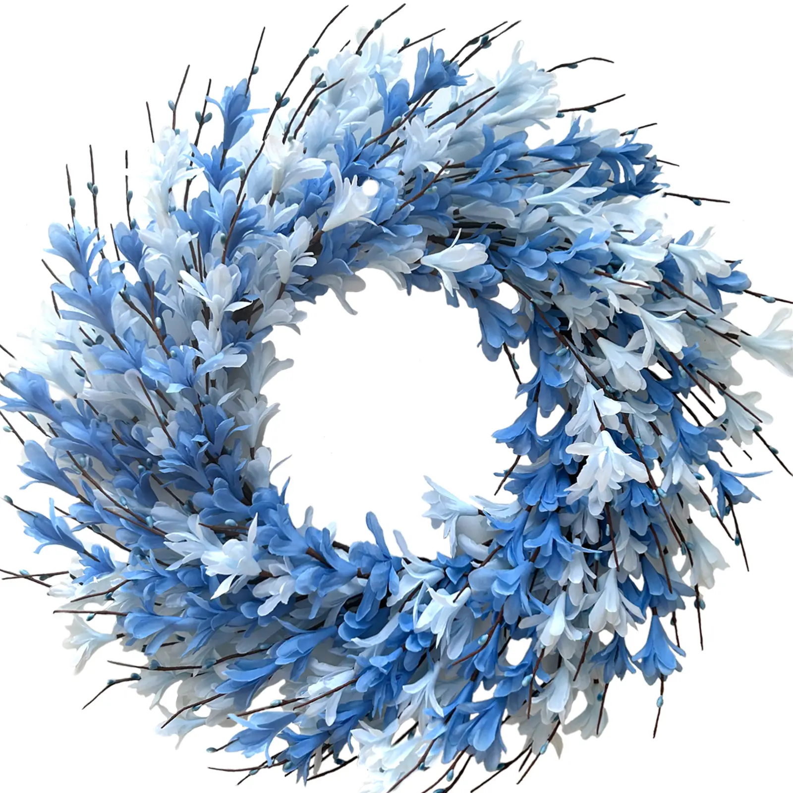 Bibelot 22inch Artificial Forsythia Flower Wreaths  Summer Wreath Silk Leaves Wreath for Front Door Wreaths Porch Farmhouse Patio Garden Home Decor Decorative Props Wall Hanging Ornament graduation leis graduation decorations 2026  Metal Gift Wedding