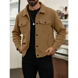 Men's Casual Sports Jacket, Spring Autumn Corduroy Windbreaker Jacket, Retro Multi-Pocket Cargo Jacket