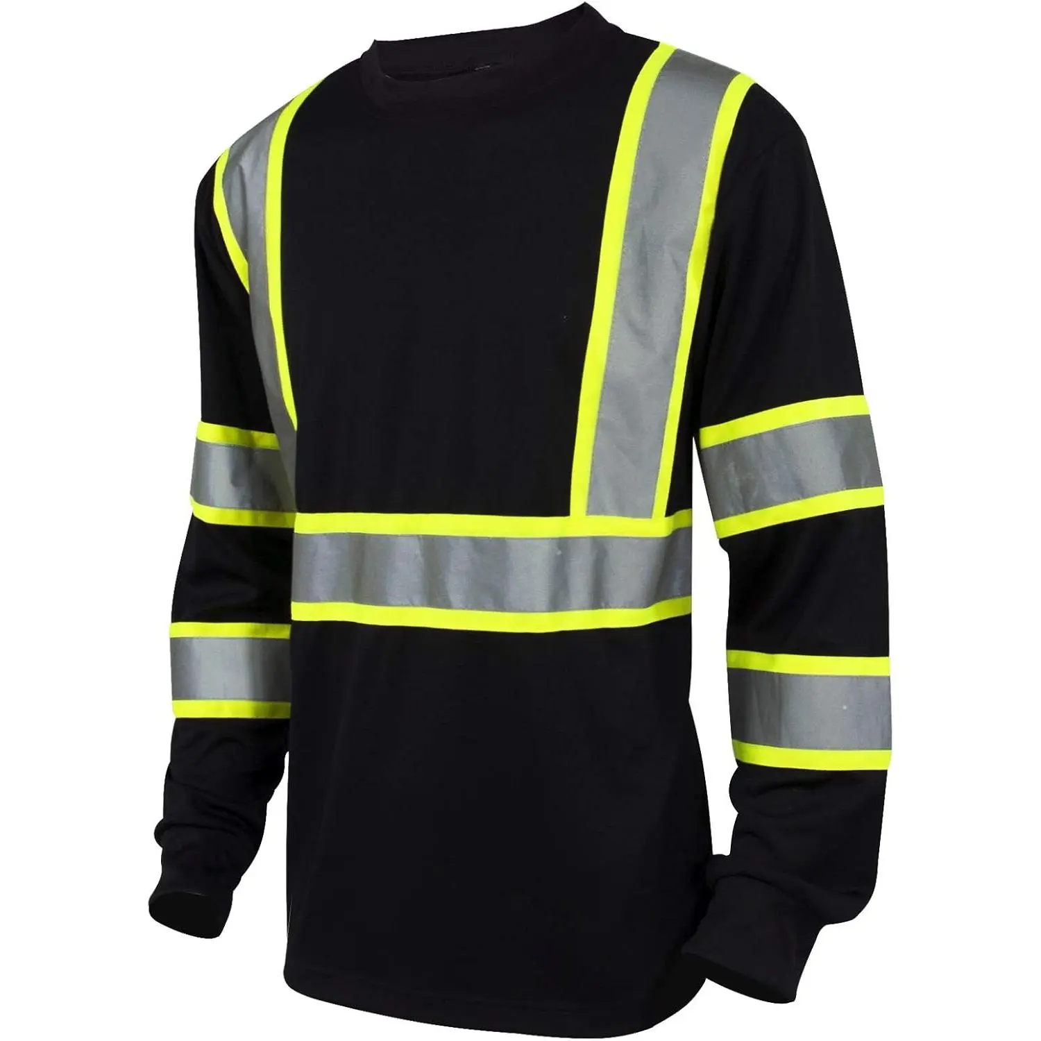 L&M Hi Vis Class 3 T Shirt Reflective Safety Black Short Long Sleeve HIGH Visibility 39 55