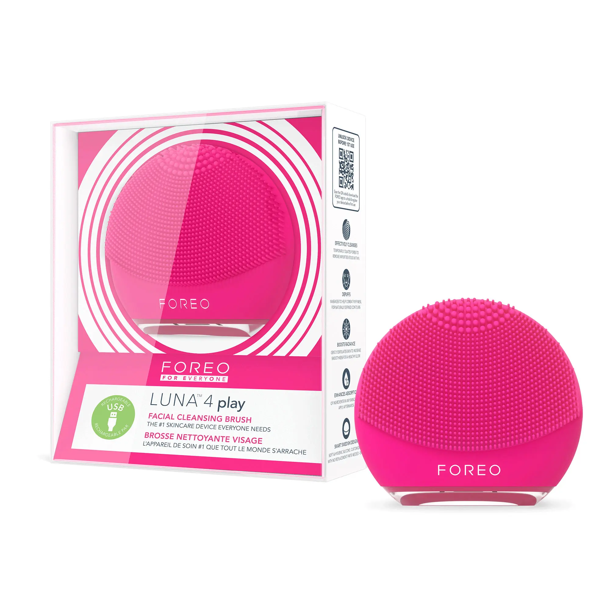 FOREO LUNA 4 play Mini Facial Cleansing Brush – Clear, Smooth & Glowing Skin – Gentle Deep Clean – Perfect for Daily Use