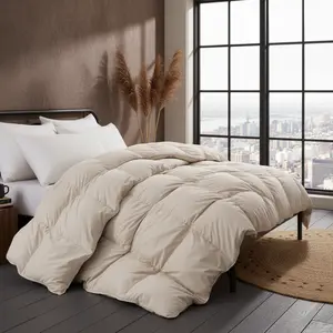 PEACENEST Natural Goose Down Comforter Ultra-Soft White Heavyweight Comforter for Winter Use Cozy Bedding Plush Deep Sleep